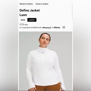 ISO DONT BUY THIS please contact me if you have a size 2 white define jacket.